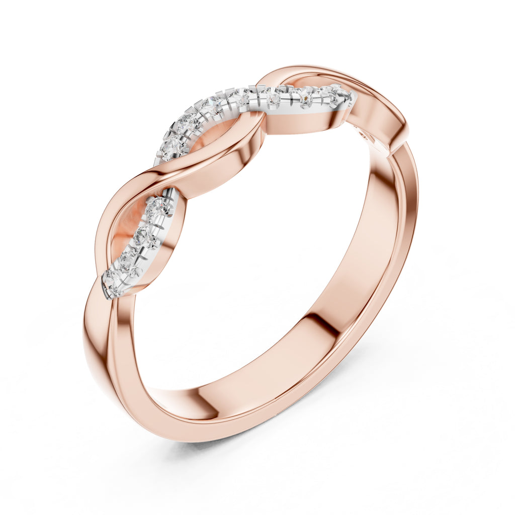 Intertwined Twisted Band Statement Ring Rose Gold
