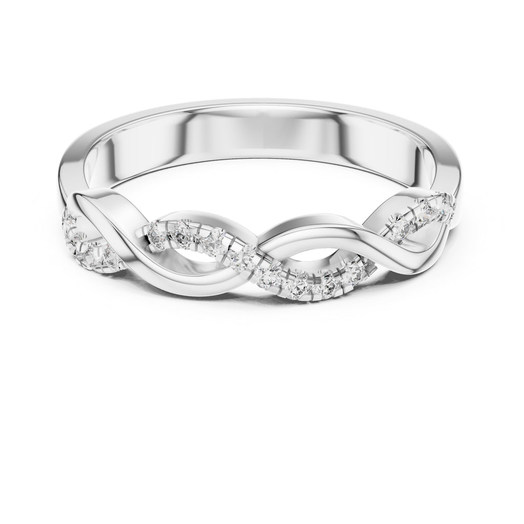 Intertwined Twisted Band Statement Ring White Gold