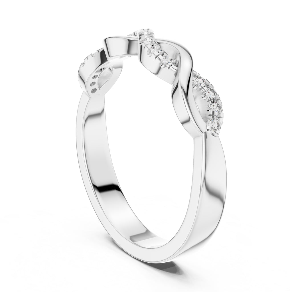 Intertwined Twisted Band Statement Ring White Gold
