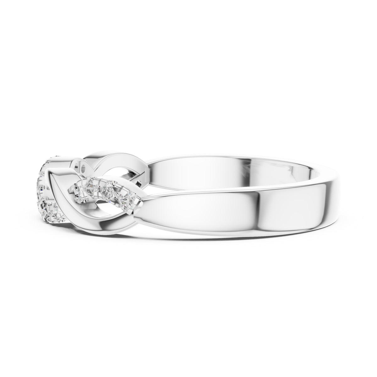 Intertwined Twisted Band Statement Ring White Gold