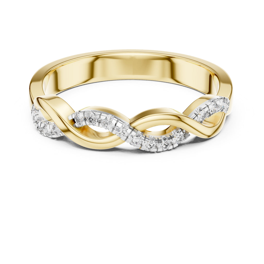 Intertwined Twisted Band Statement Ring Yellow Gold