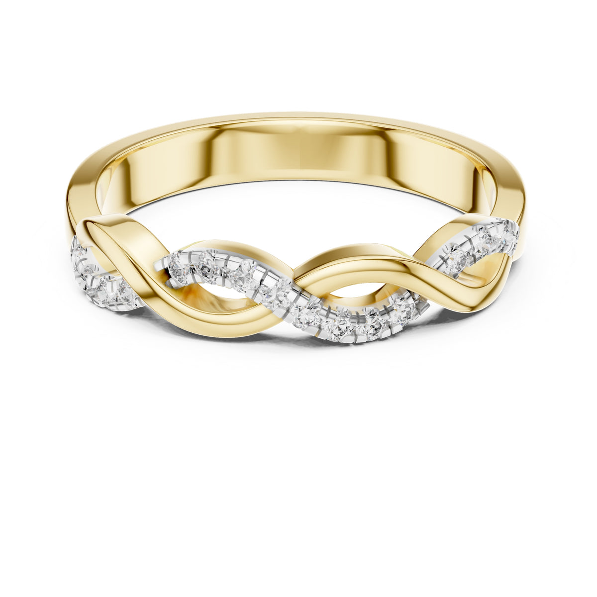 Intertwined Twisted Band Statement Ring Yellow Gold