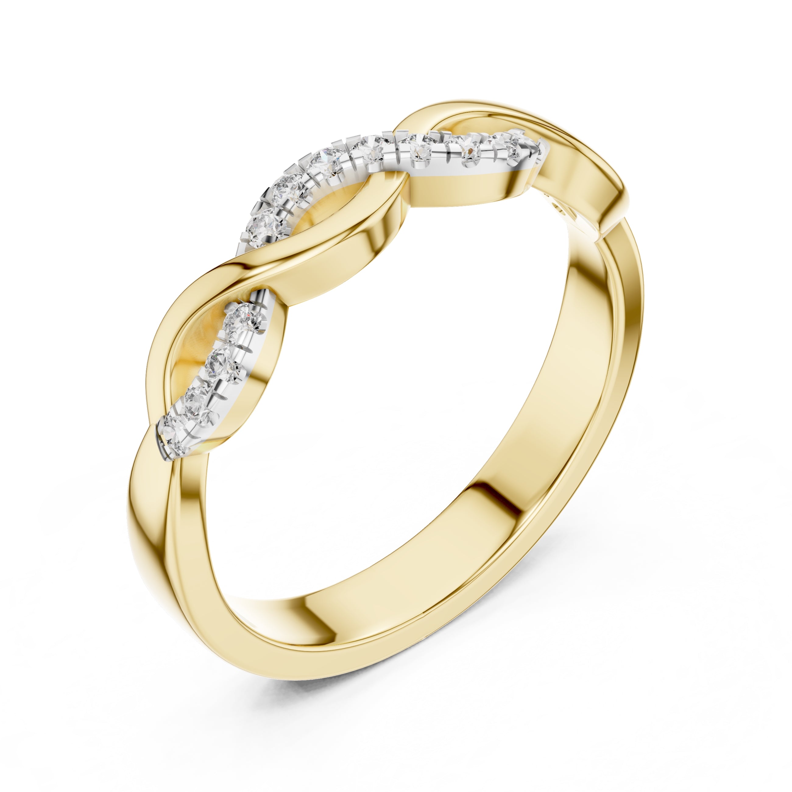 Intertwined Twisted Band Statement Ring Yellow Gold