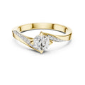 Swirling Solitaire Statement Ring 0.5ct Yellow Gold