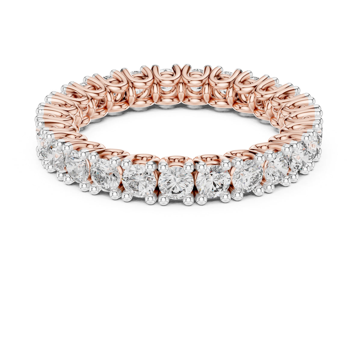 Filigree Eternity Band Statement Ring Rose Gold
