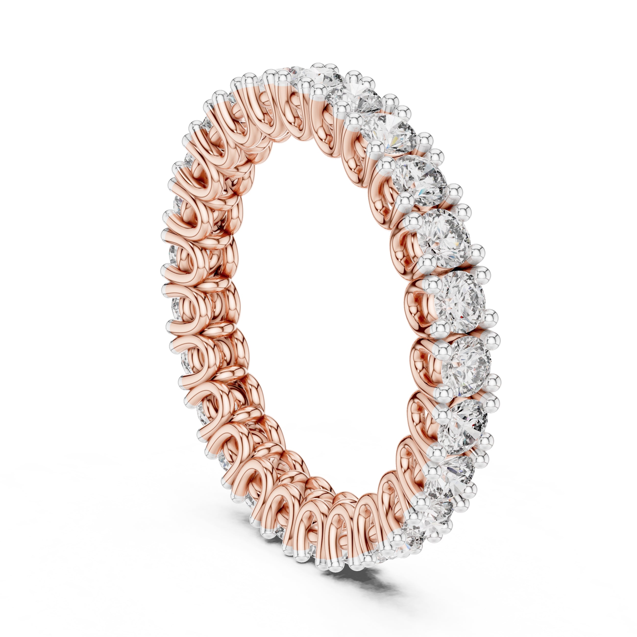 Filigree Eternity Band Statement Ring Rose Gold