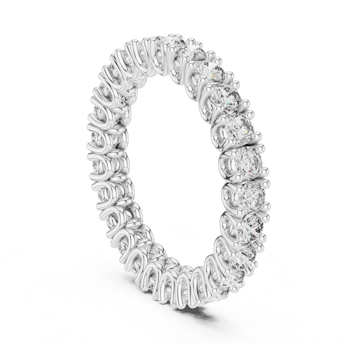 Filigree Eternity Band Statement Ring White Gold
