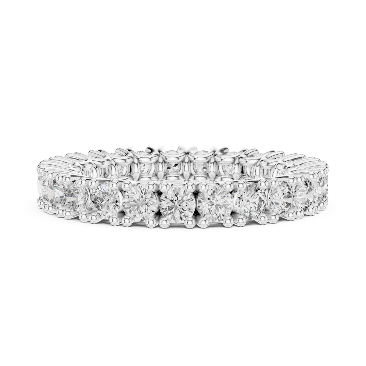 Filigree Eternity Band Statement Ring White Gold