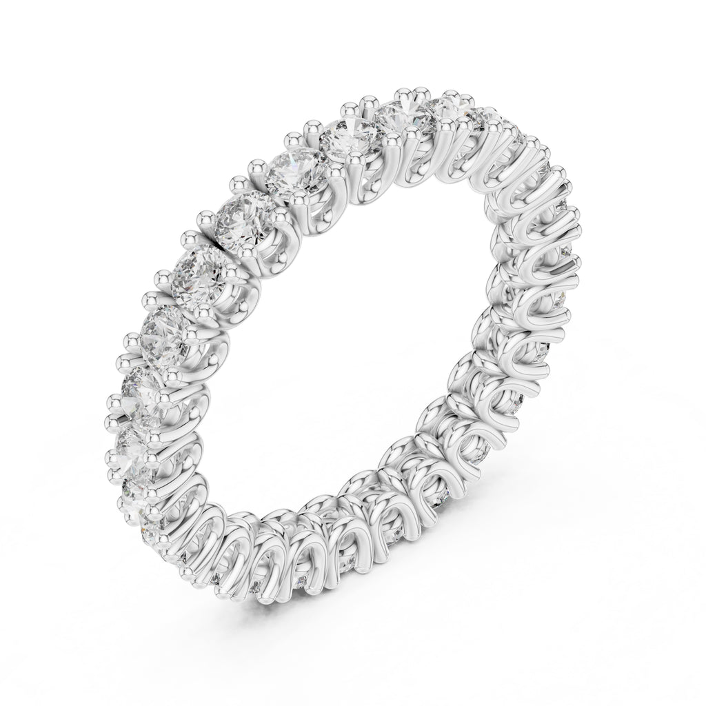 Filigree Eternity Band Statement Ring White Gold