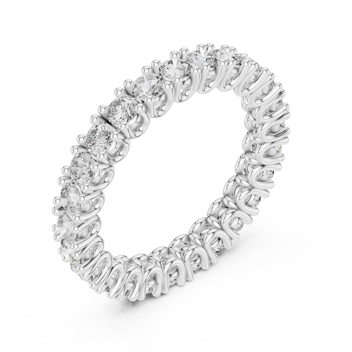 Filigree Eternity Band Statement Ring White Gold