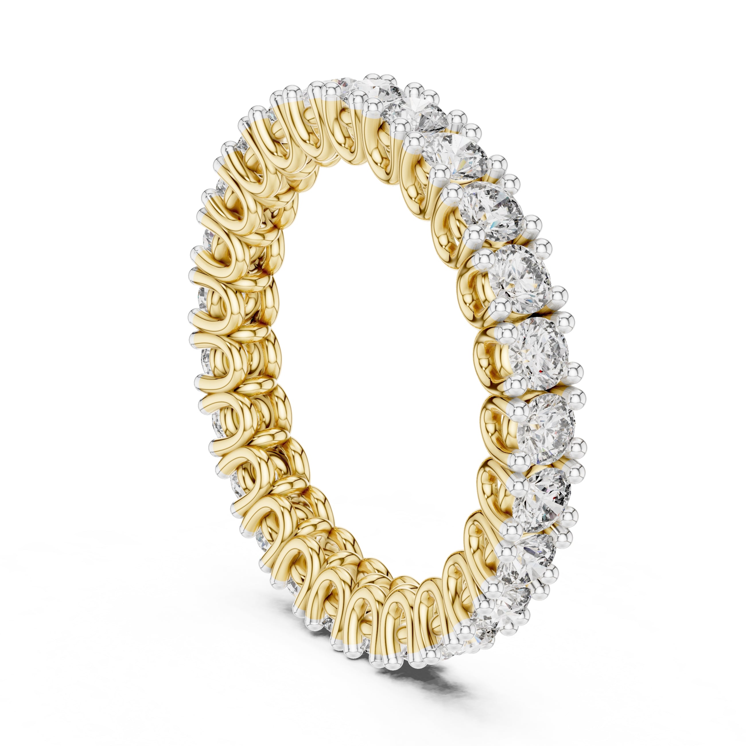 Filigree Eternity Band Statement Ring Yellow Gold