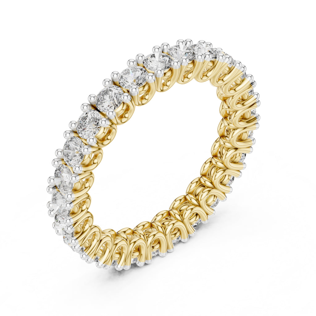 Filigree Eternity Band Statement Ring Yellow Gold