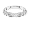 Double-Row Pavé Band Statement Ring White Gold