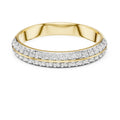 Double-Row Pavé Band Statement Ring Yellow Gold
