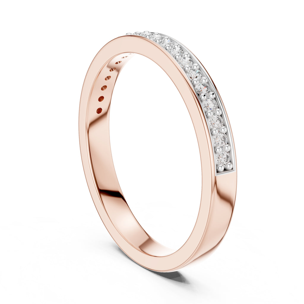 Channel-Set Pavé Band Statement Ring Rose Gold