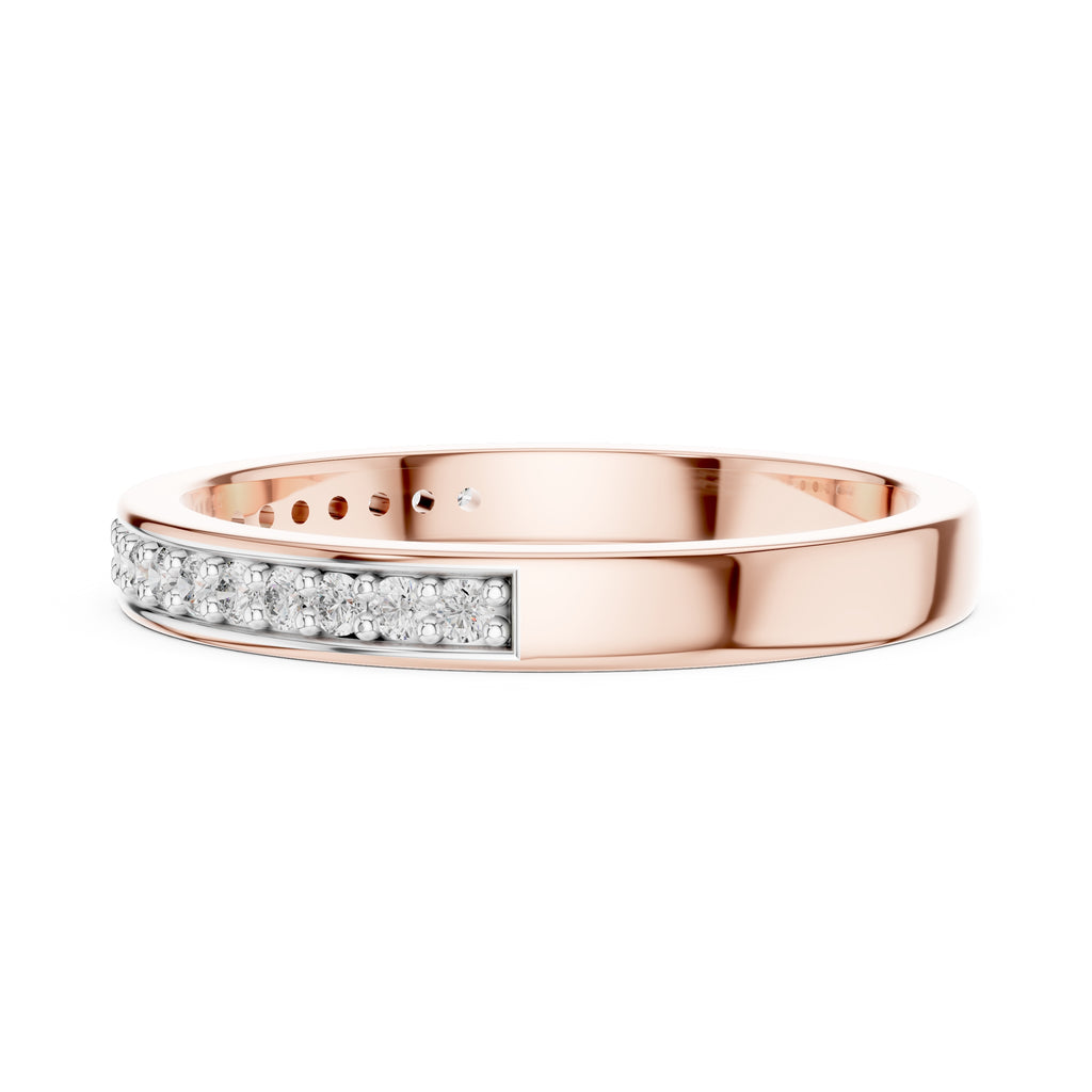 Channel-Set Pavé Band Statement Ring Rose Gold