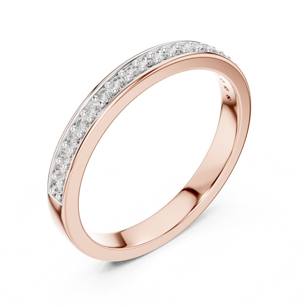 Channel-Set Pavé Band Statement Ring Rose Gold