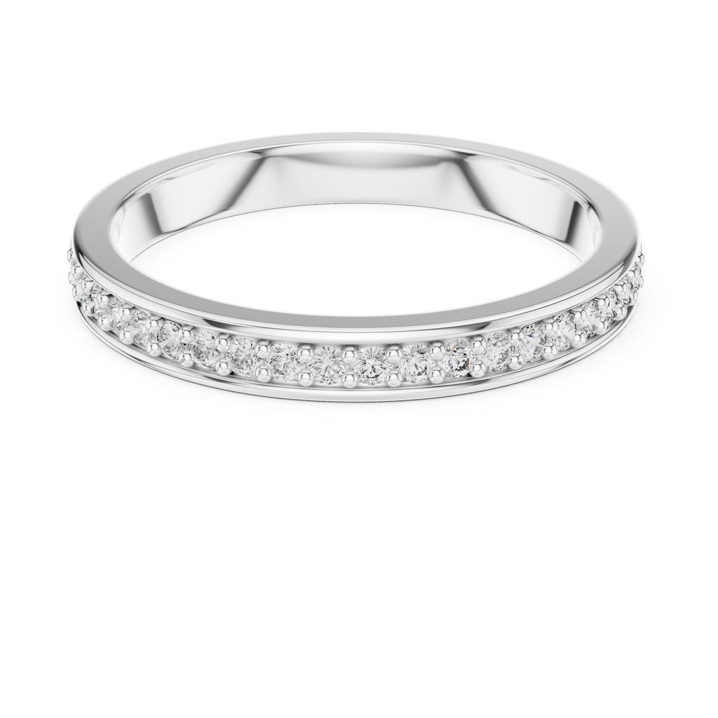 Channel-Set Pavé Band Statement Ring White Gold