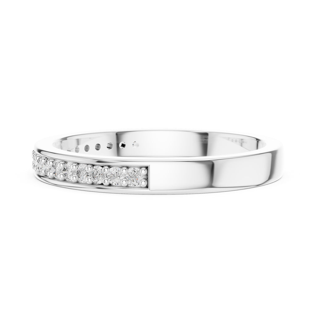 Channel-Set Pavé Band Statement Ring White Gold