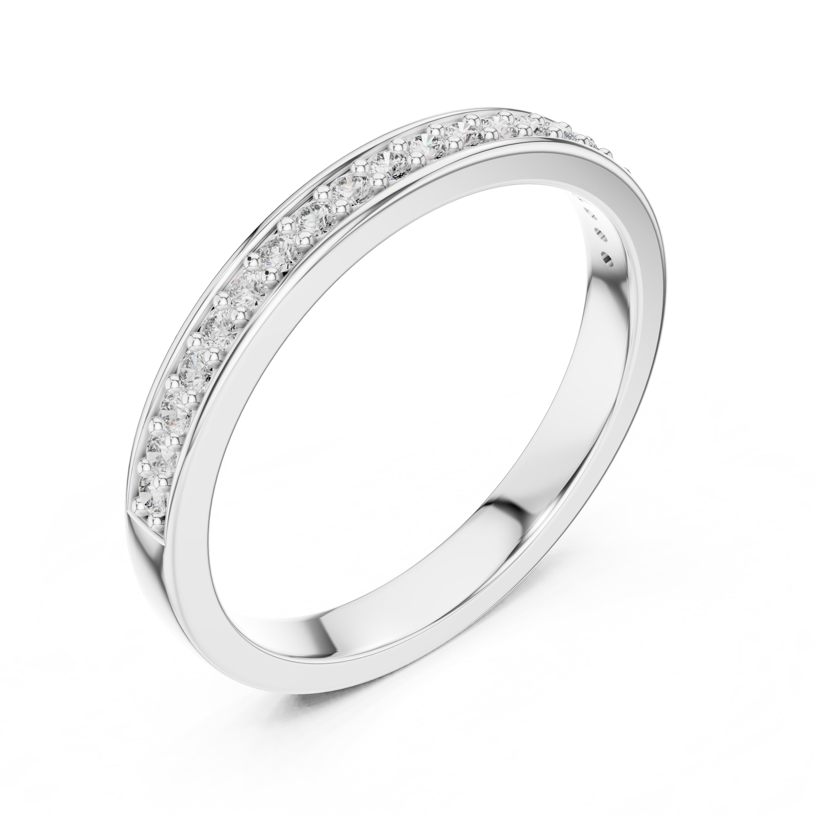 Channel-Set Pavé Band Statement Ring White Gold