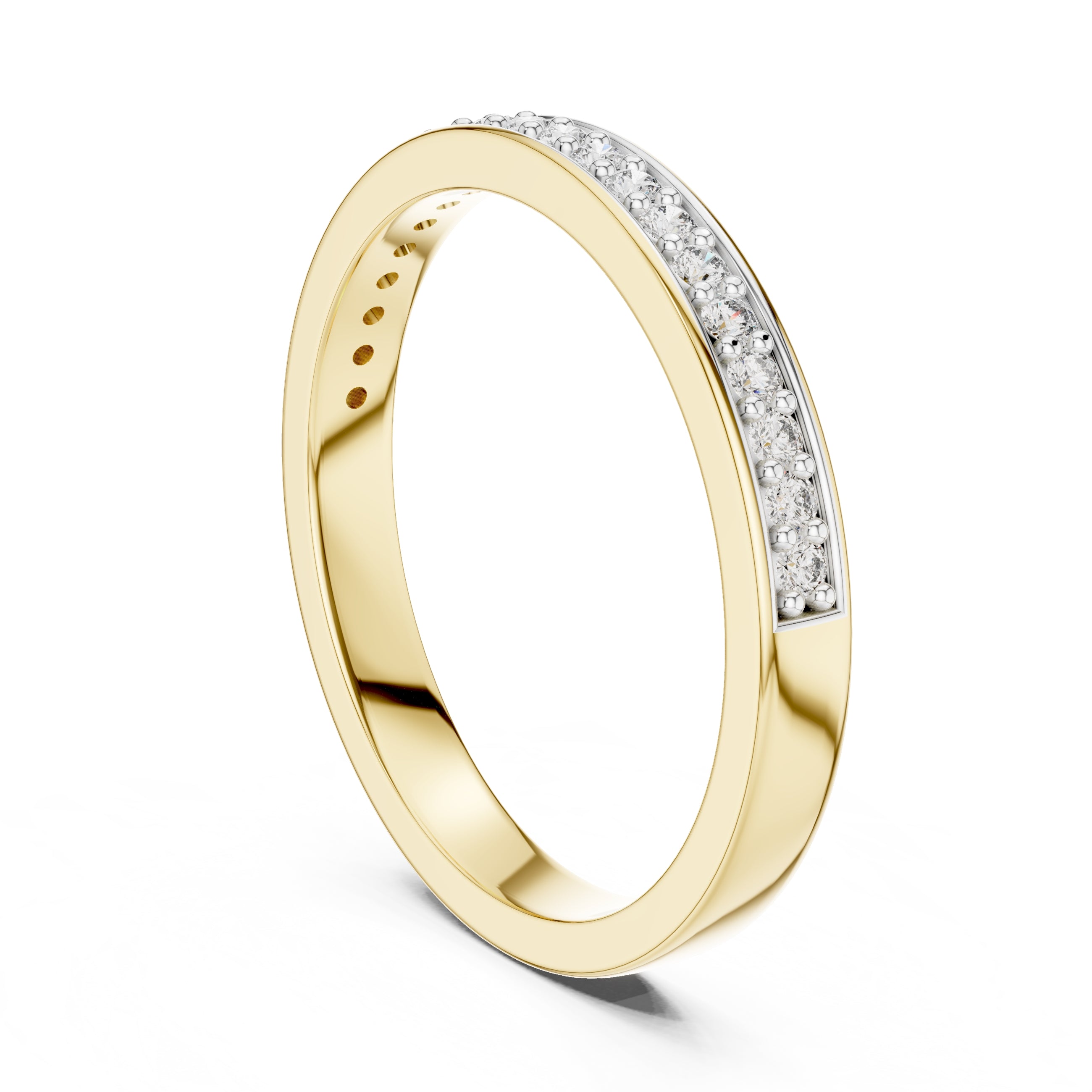 Channel-Set Pavé Band Statement Ring Yellow Gold