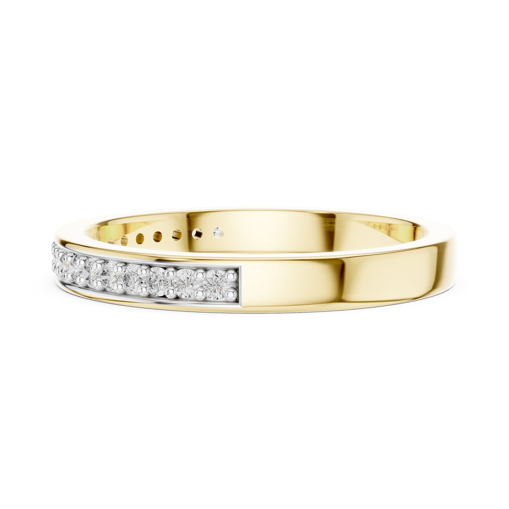 Channel-Set Pavé Band Statement Ring Yellow Gold