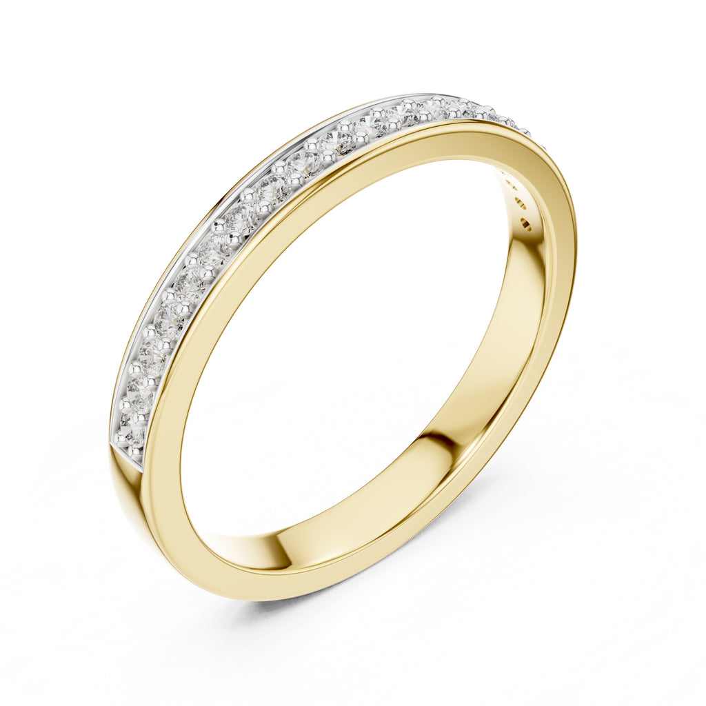Channel-Set Pavé Band Statement Ring Yellow Gold