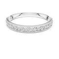 Milgrain Alternating Diamond Band Statement Ring White Gold