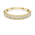 Milgrain Alternating Diamond Band Statement Ring Yellow Gold