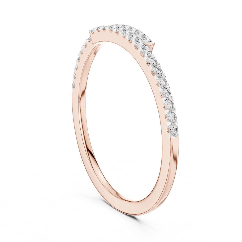 Bypassing Bypass Wrap Pavé Band Statement Ring Rose Gold