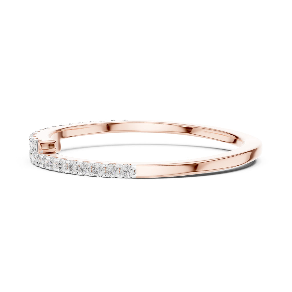 Bypassing Bypass Wrap Pavé Band Statement Ring Rose Gold