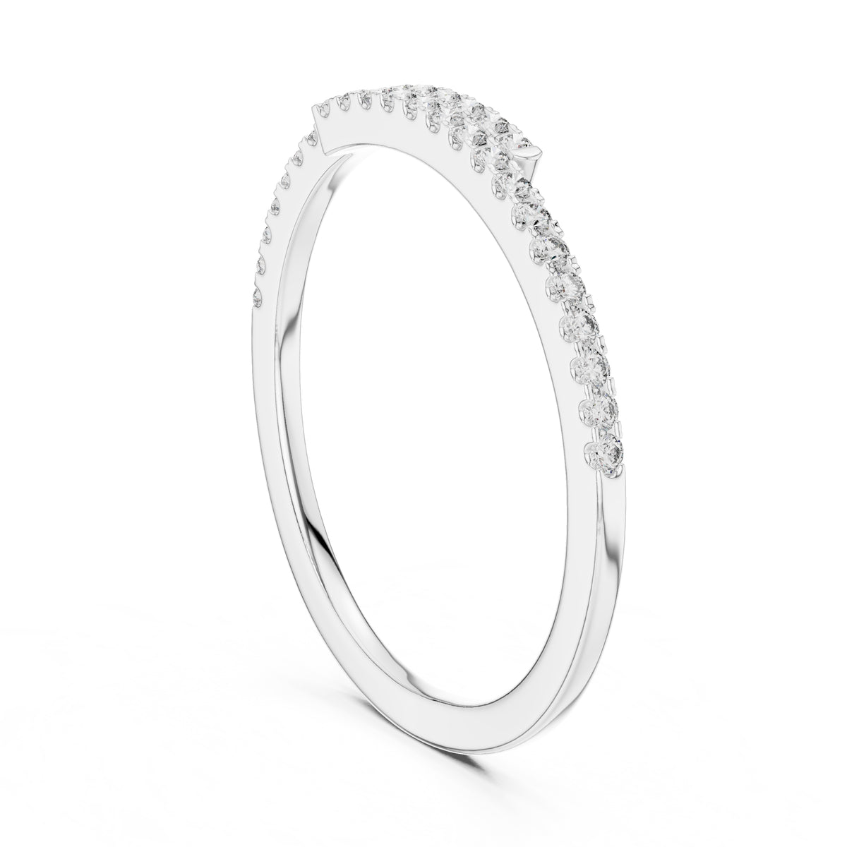 Bypassing Bypass Wrap Pavé Band Statement Ring White Gold