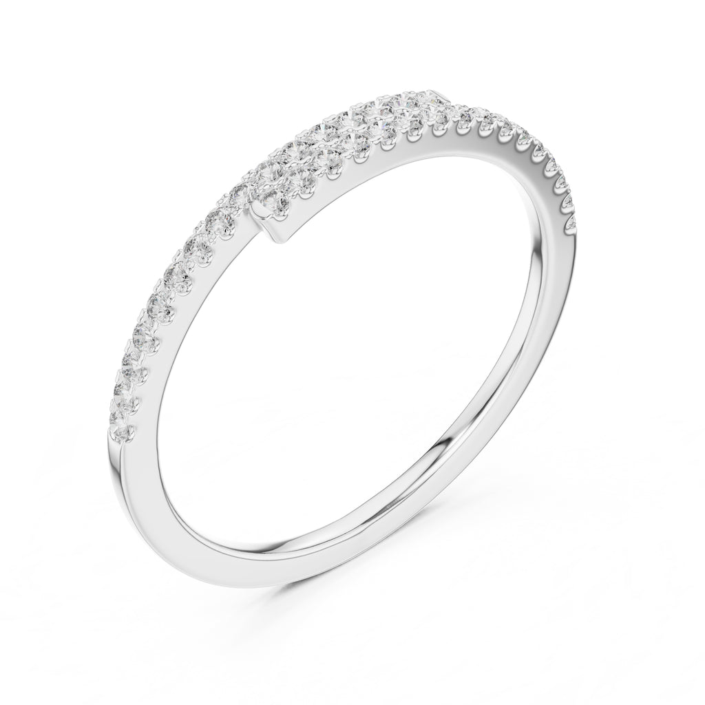Bypassing Bypass Wrap Pavé Band Statement Ring White Gold