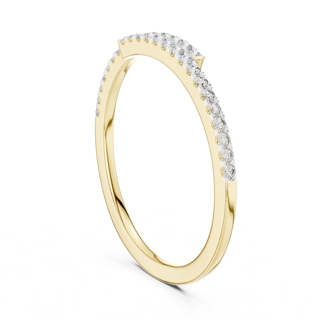 Bypassing Bypass Wrap Pavé Band Statement Ring Yellow Gold