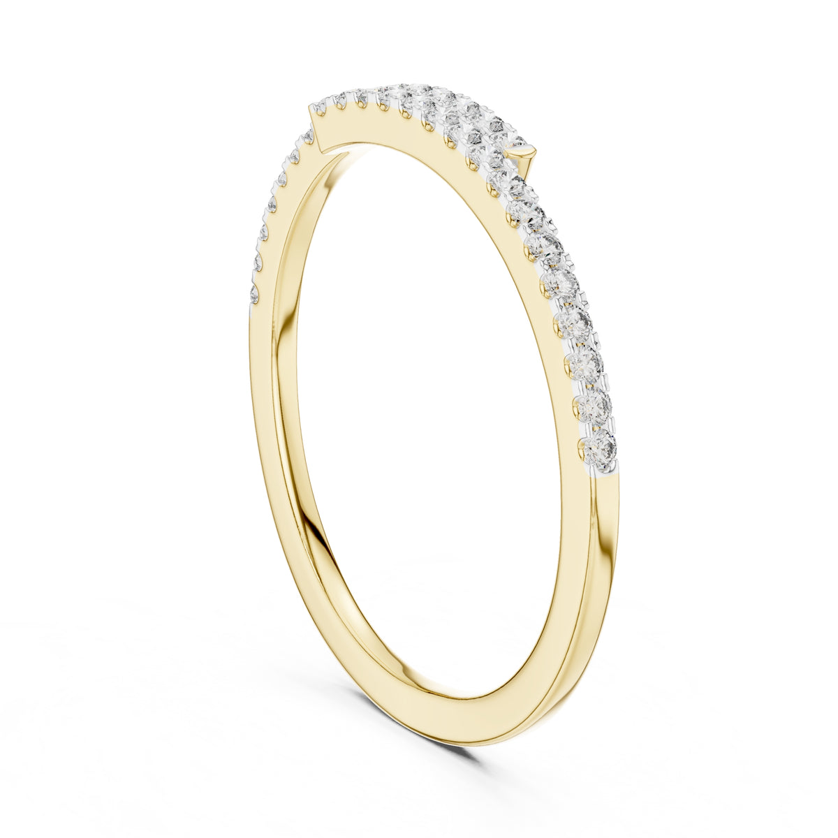 Bypassing Bypass Wrap Pavé Band Statement Ring Yellow Gold