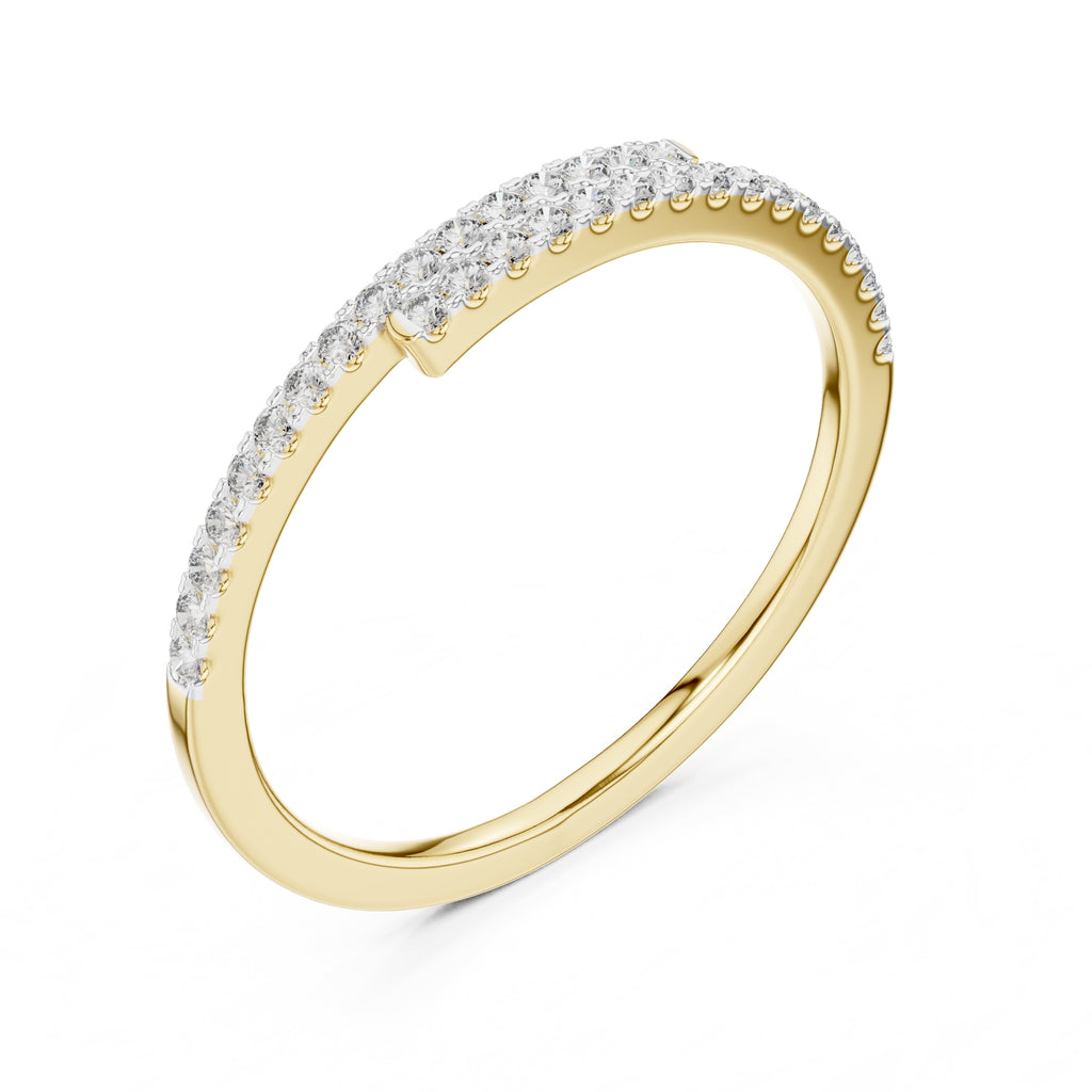 Bypassing Bypass Wrap Pavé Band Statement Ring Yellow Gold
