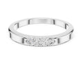 Flush-Set Three-Stone Minimalist Ring White Gold