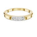 Flush-Set Three-Stone Minimalist Ring Yellow Gold