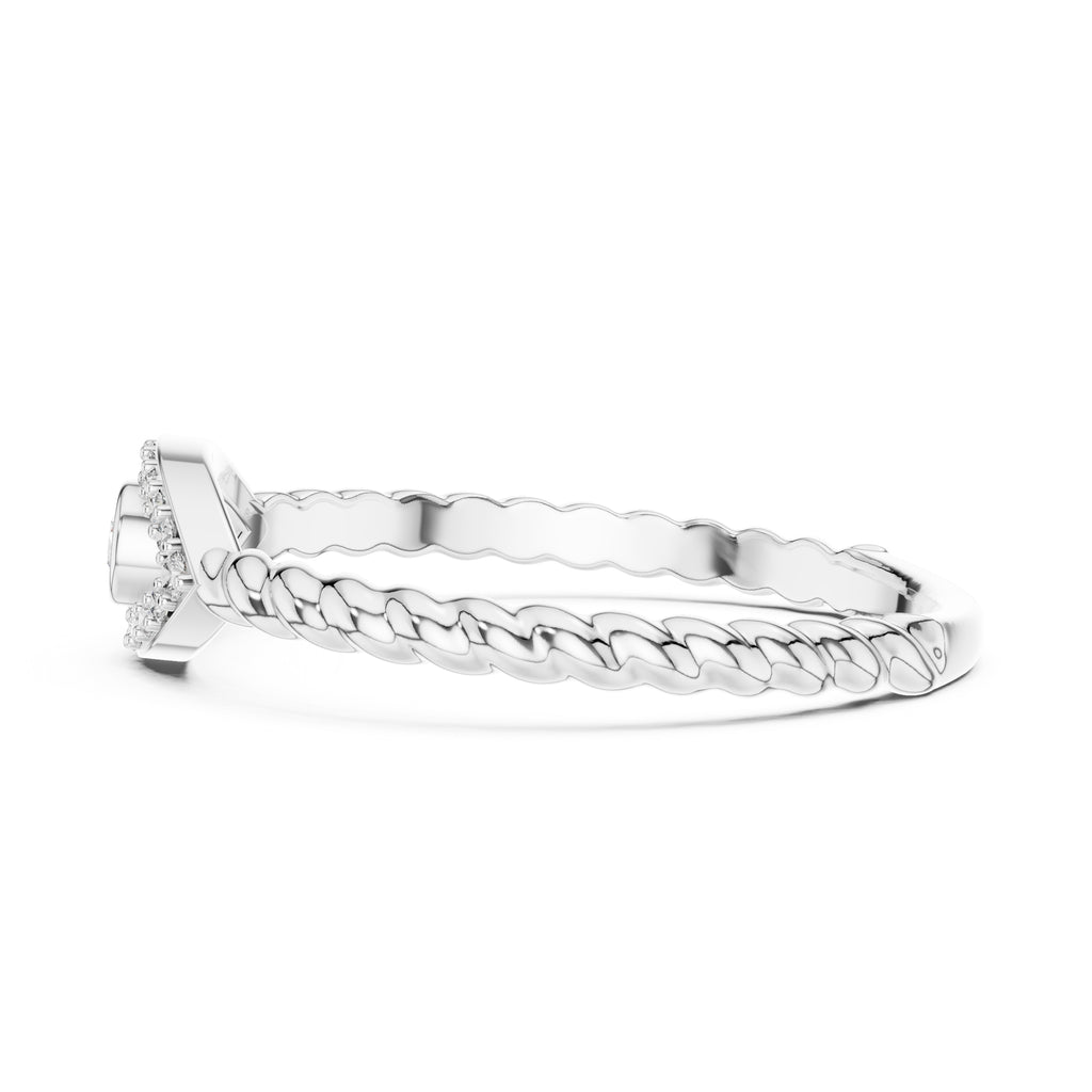 Evil Eye Pavé Bezel Statement Ring White Gold