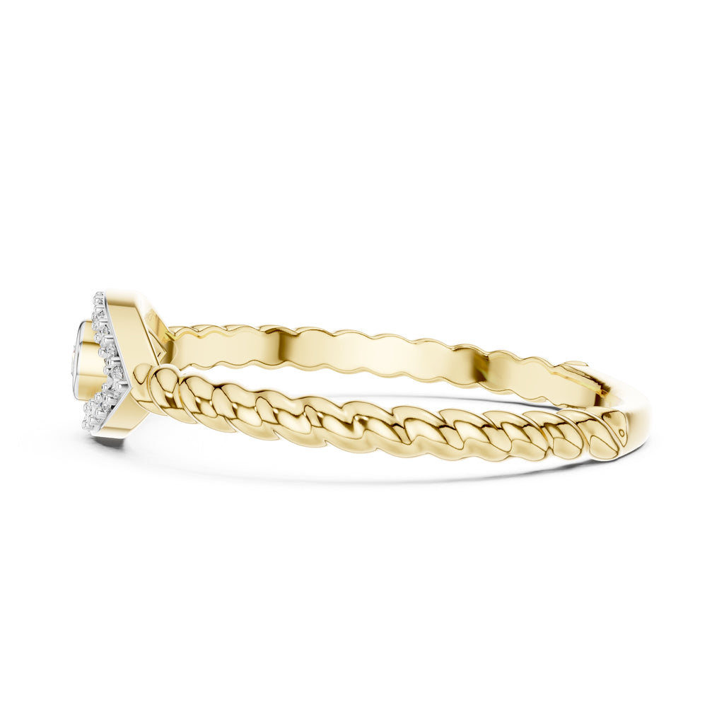Evil Eye Pavé Bezel Statement Ring Yellow Gold