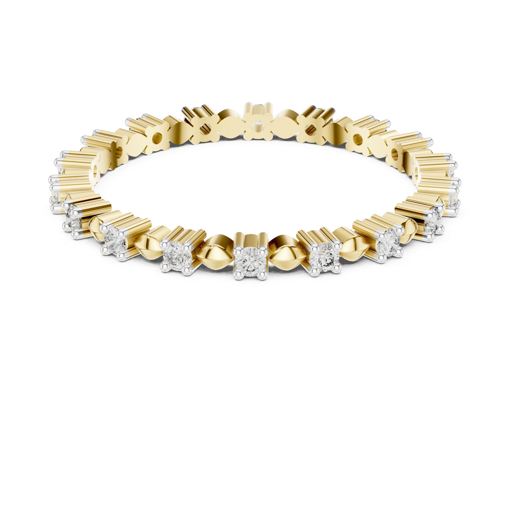 Beaded Station Eternity Band Yellow Gold