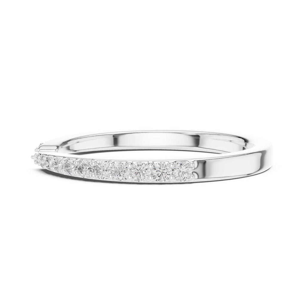 Open-Ended Pavé Band Statement Ring White Gold
