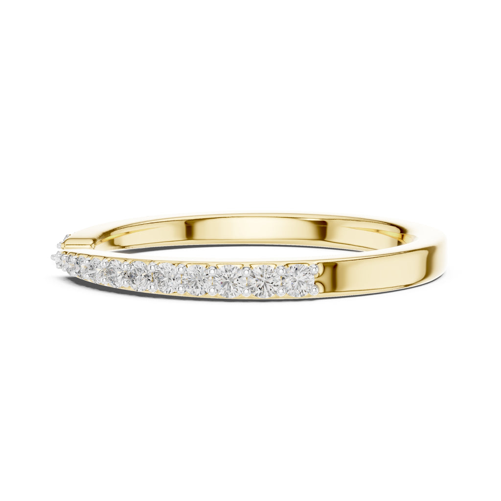 Open-Ended Pavé Band Statement Ring Yellow Gold