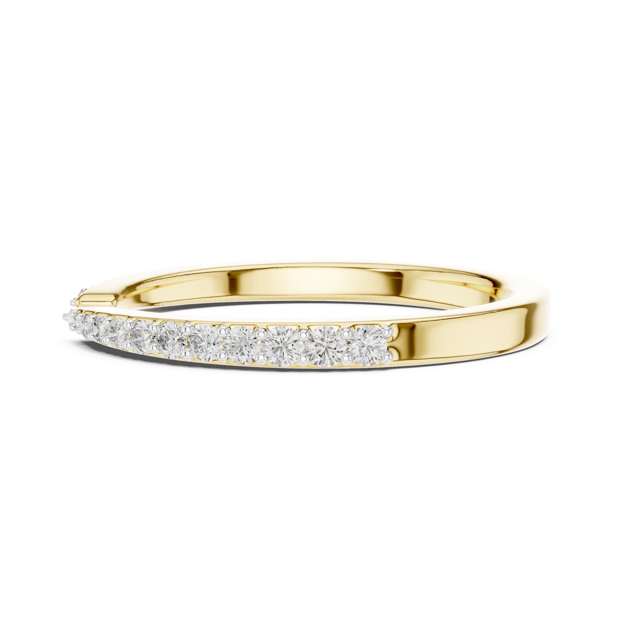 Open-Ended Pavé Band Statement Ring Yellow Gold
