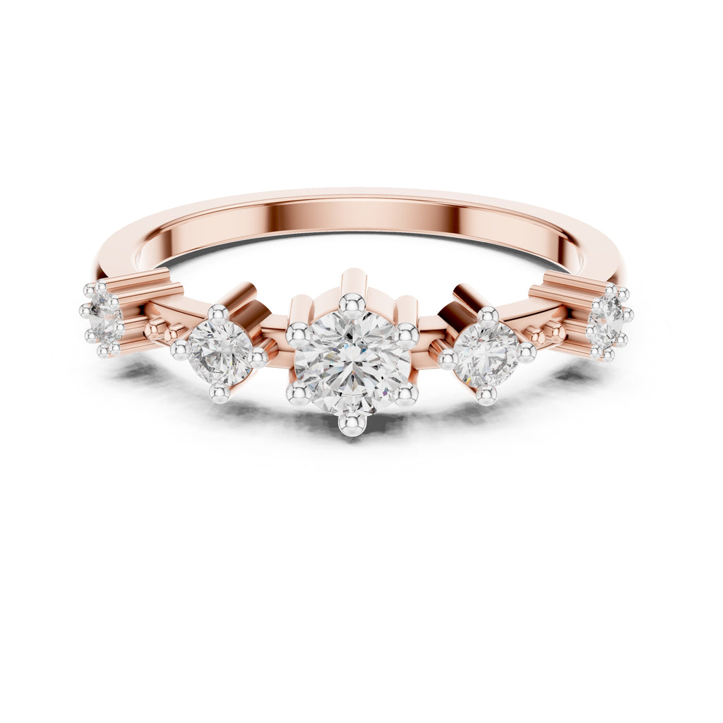 Graduated Five-Stone Minimalist Ring Rose Gold