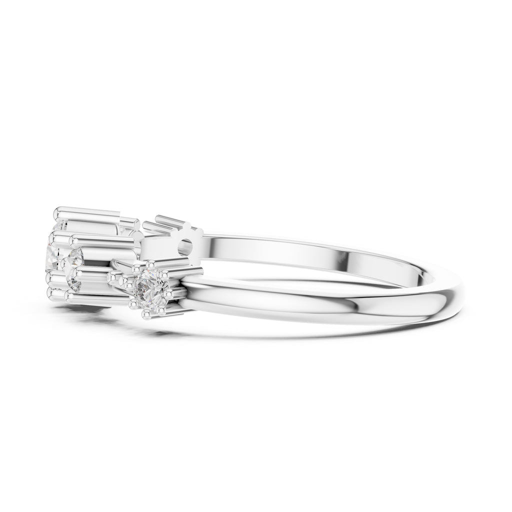 Graduated Five-Stone Minimalist Ring White Gold