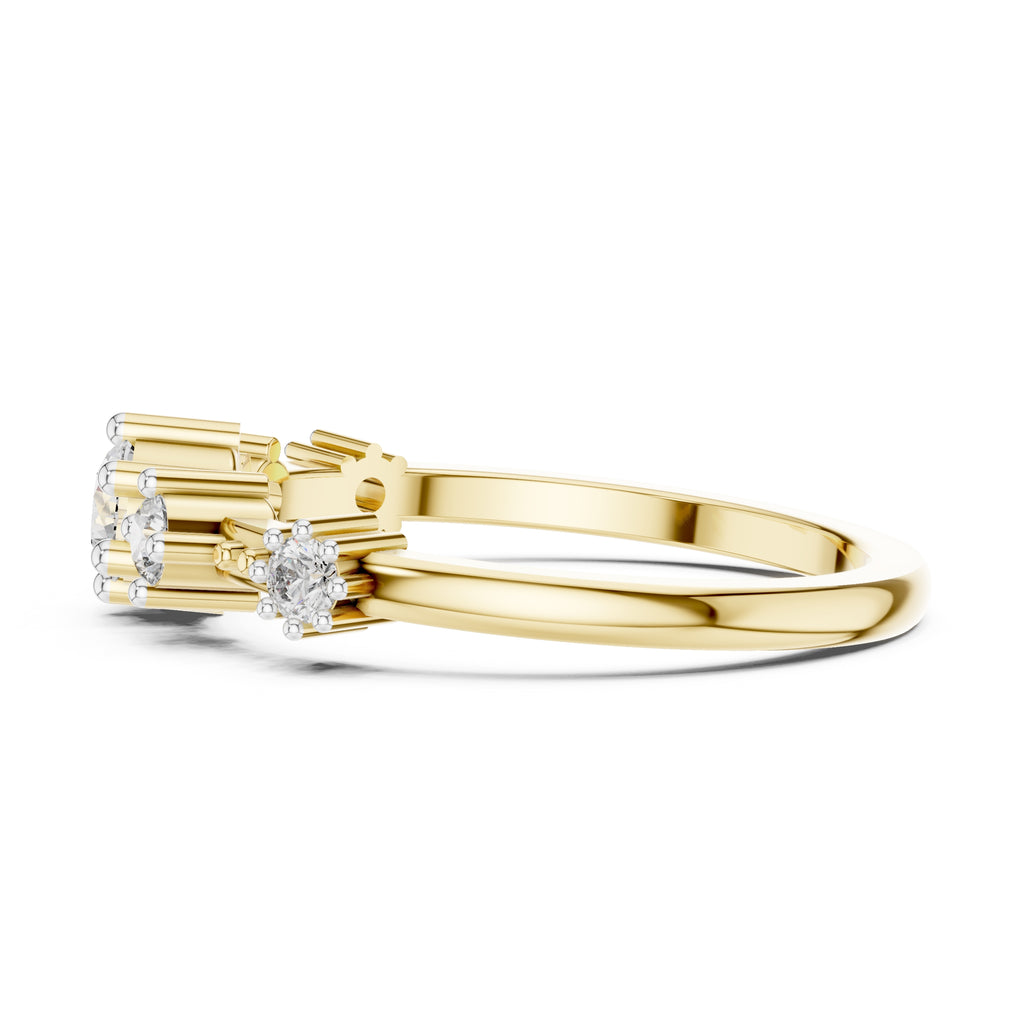 Graduated Five-Stone Minimalist Ring Yellow Gold