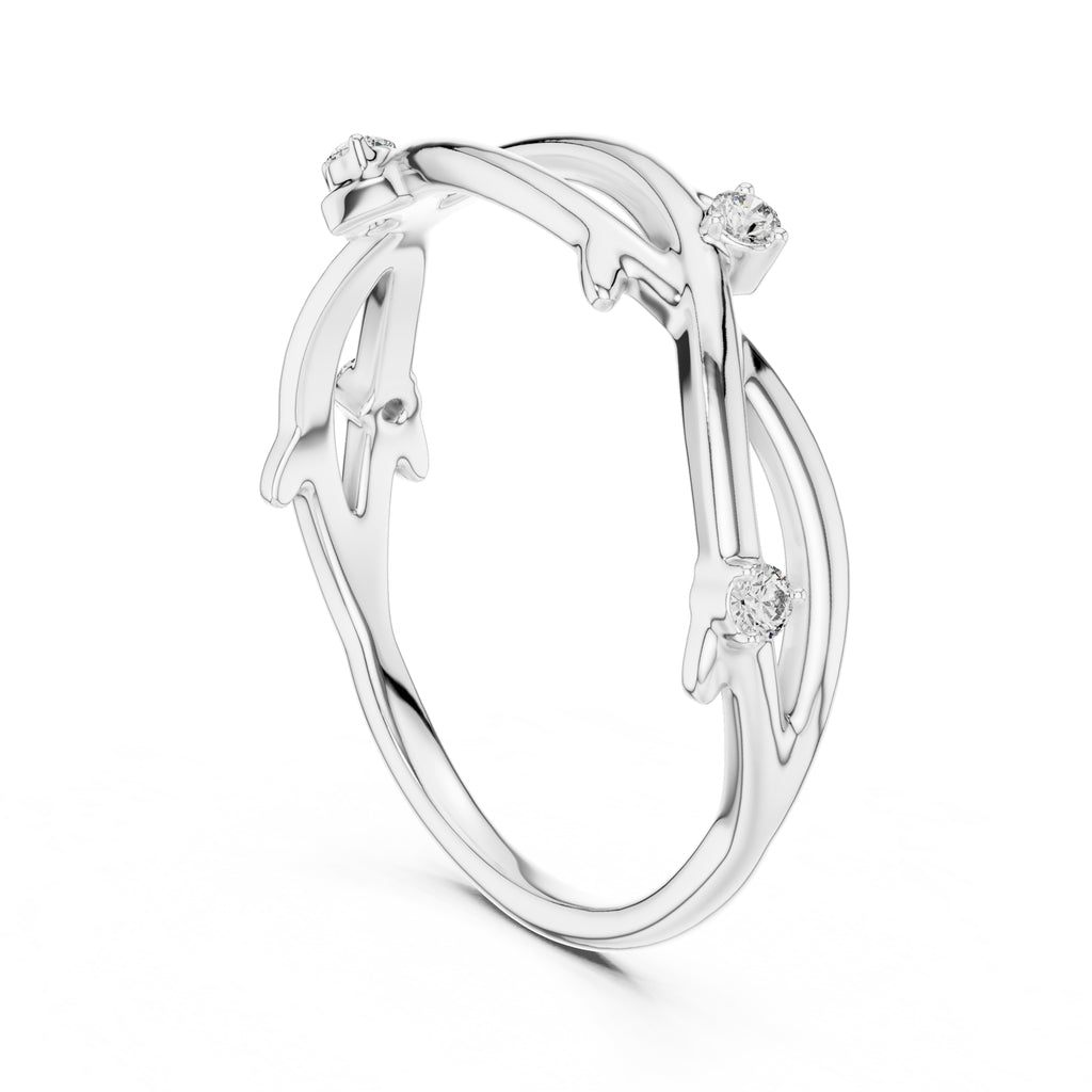 Enchanted Twig Minimalist Ring White Gold