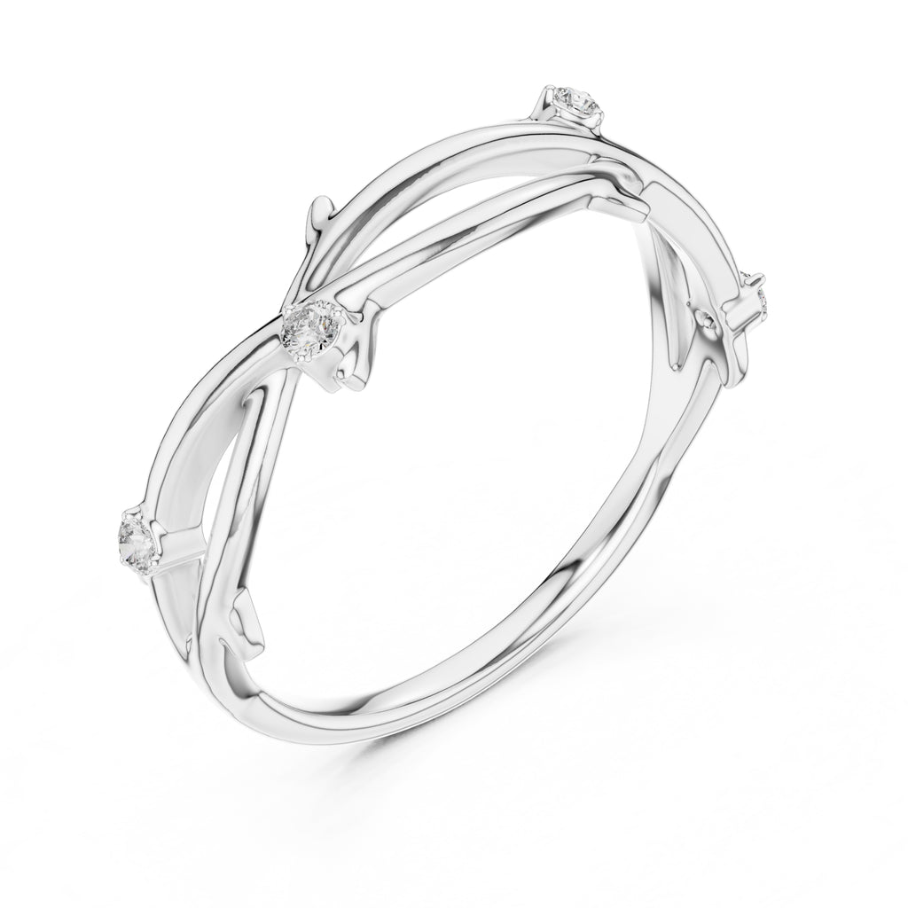 Enchanted Twig Minimalist Ring White Gold