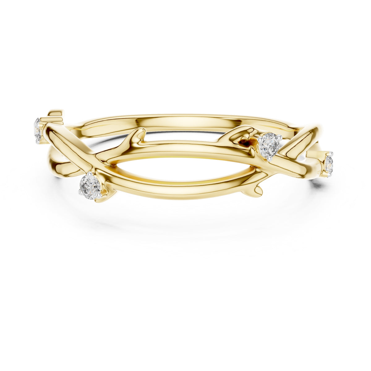 Enchanted Twig Minimalist Ring Yellow Gold
